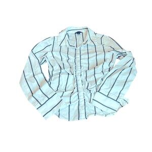 3/$15 HALOGEN ruched striped button down